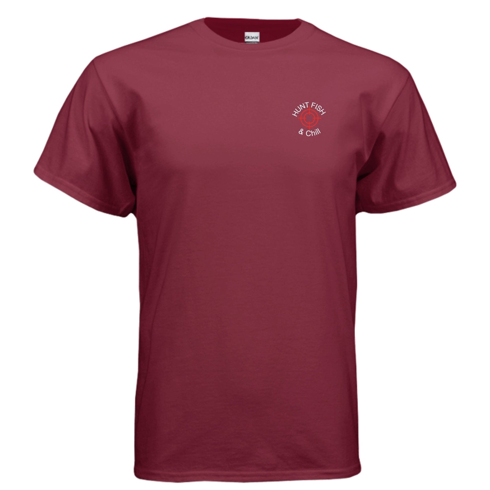 Hunt Fish & Chill – Relaxed Outdoorsman Graphic Tee | Fishing & Hunting Lifestyle Shirt – CARDINAL RED T-Shirt for Apparel (10 view)