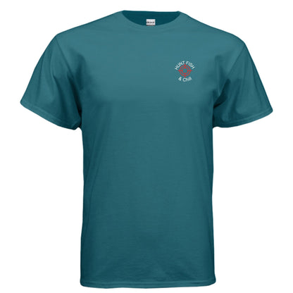 Hunt Fish & Chill – Relaxed Outdoorsman Graphic Tee | Fishing & Hunting Lifestyle Shirt – GALAPAGOS BLUE T-Shirt for Apparel (1 view)