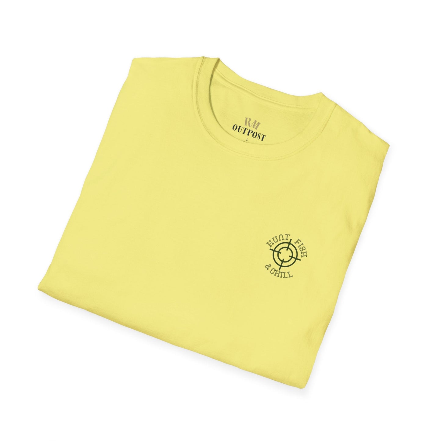 Hunt Fish & Chill T-Shirt – Premium Outdoors Badge Tee | Camping, Fishing, Hunting Apparel – Natural T-Shirt for Adventure Clothing (15 view)
