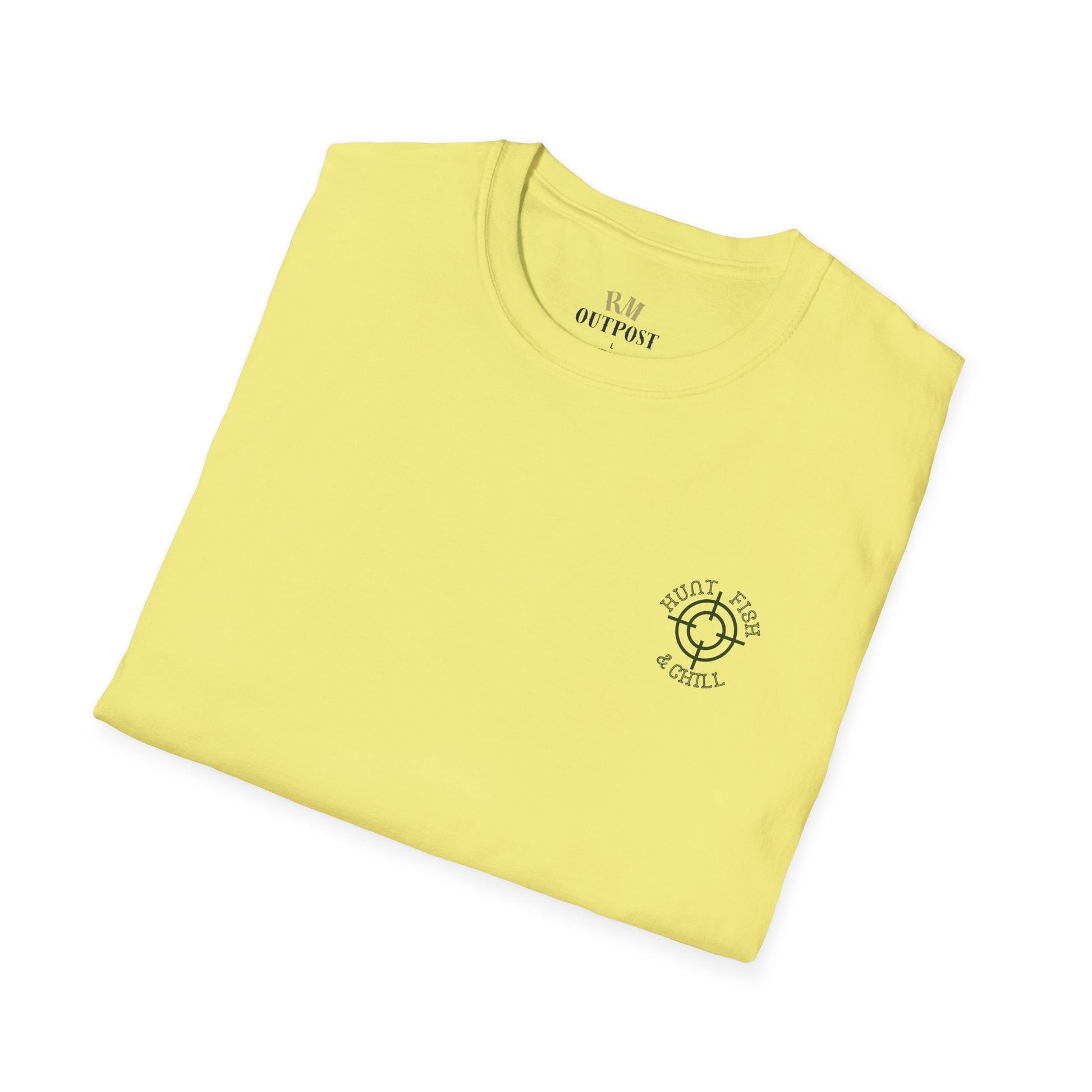 Hunt Fish & Chill T-Shirt – Premium Outdoors Badge Tee | Camping, Fishing, Hunting Apparel – Natural T-Shirt for Adventure Clothing (15 view)