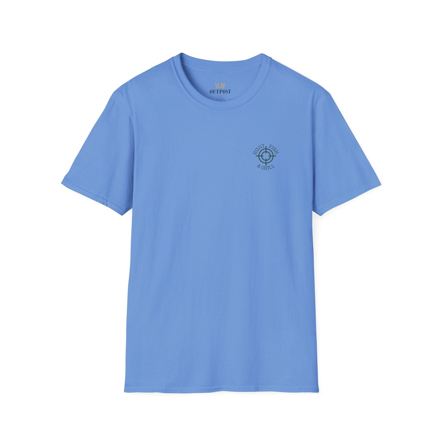 Hunt Fish & Chill T-Shirt – Premium Outdoors Badge Tee | Camping, Fishing, Hunting Apparel – Carolina Blue T-Shirt for Adventure Clothing (36 view)