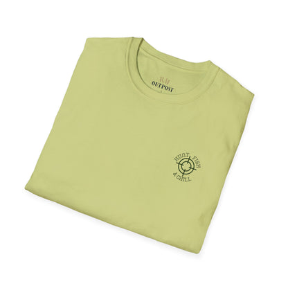 Hunt Fish & Chill T-Shirt – Premium Outdoors Badge Tee | Camping, Fishing, Hunting Apparel – Cornsilk T-Shirt for Adventure Clothing (19 view)