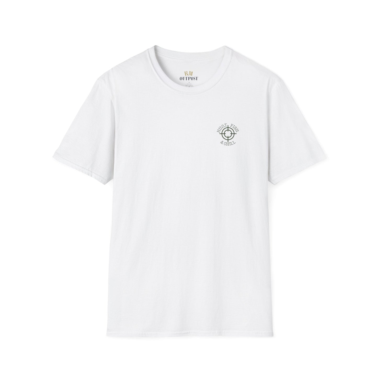 Hunt Fish & Chill T-Shirt – Premium Outdoors Badge Tee | Camping, Fishing, Hunting Apparel – White T-Shirt for Adventure Clothing (49 view)