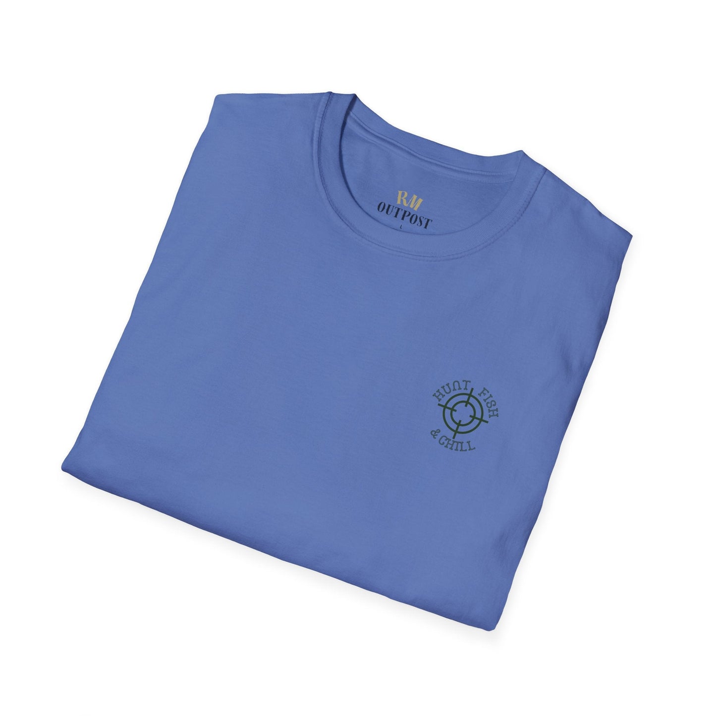 Hunt Fish & Chill T-Shirt – Premium Outdoors Badge Tee | Camping, Fishing, Hunting Apparel – Carolina Blue T-Shirt for Adventure Clothing (39 view)
