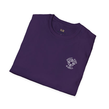 Hunt Fish & Chill T-Shirt White Logo – Premium Outdoors Badge Tee | Camping, Fishing, Hunting Apparel – Purple T-Shirt for Adventure Clothing (52 view)