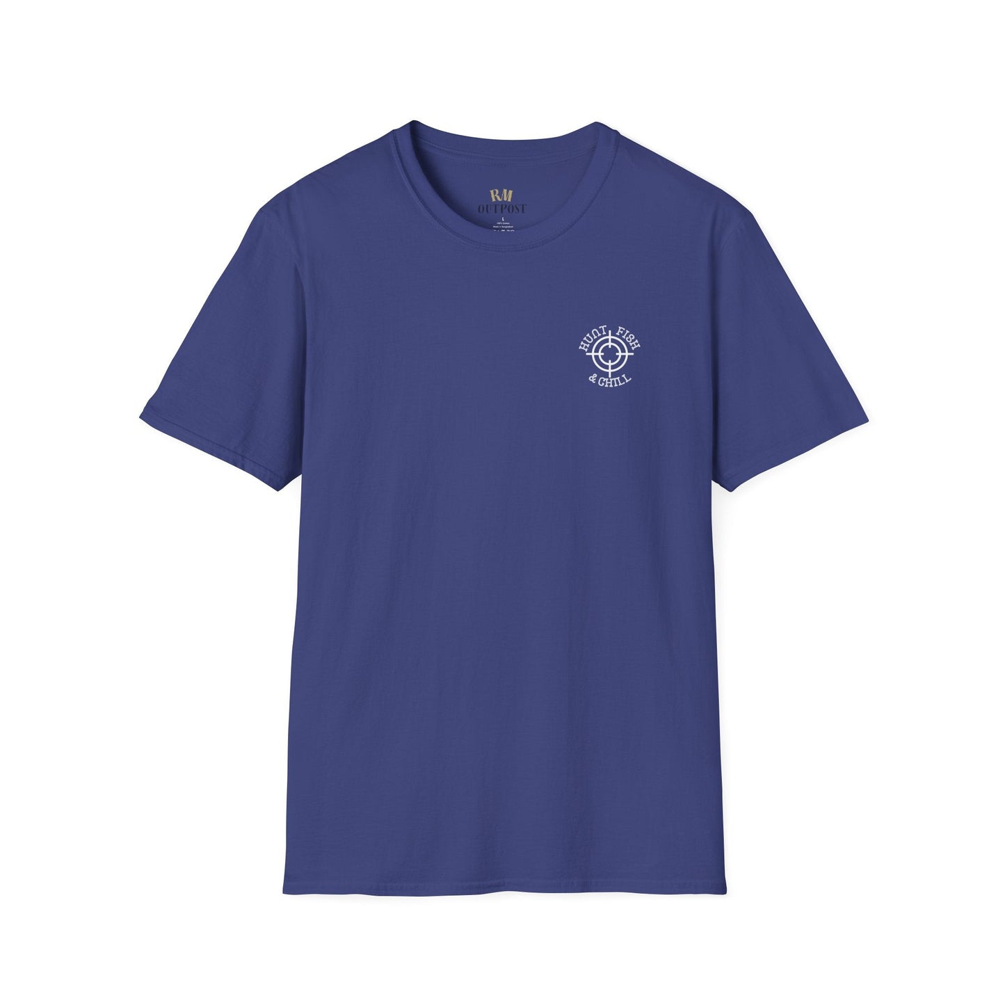 Hunt Fish & Chill T-Shirt White Logo – Premium Outdoors Badge Tee | Camping, Fishing, Hunting Apparel – Metro Blue T-Shirt for Adventure Clothing (37 view)