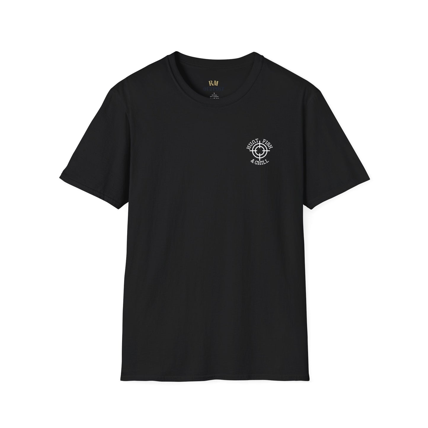 Hunt Fish & Chill T-Shirt White Logo – Premium Outdoors Badge Tee | Camping, Fishing, Hunting Apparel – Black T-Shirt for Adventure Clothing (21 view)
