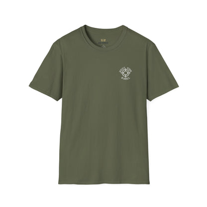 Hunt Fish & Chill T-Shirt White Logo – Premium Outdoors Badge Tee | Camping, Fishing, Hunting Apparel – Military Green T-Shirt for Adventure Clothing (13 view)