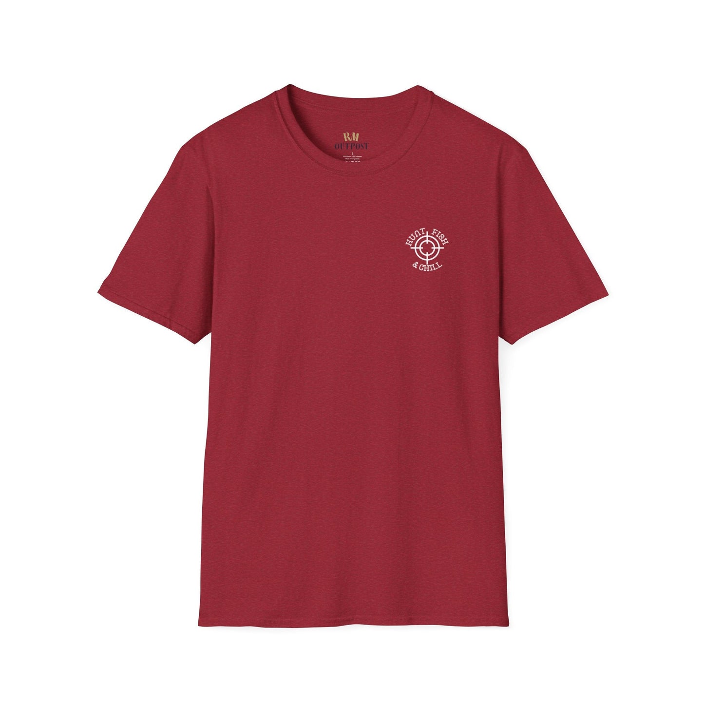Hunt Fish & Chill T-Shirt White Logo – Premium Outdoors Badge Tee | Camping, Fishing, Hunting Apparel – Antique Cherry Red T-Shirt for Adventure Clothing (53 view)