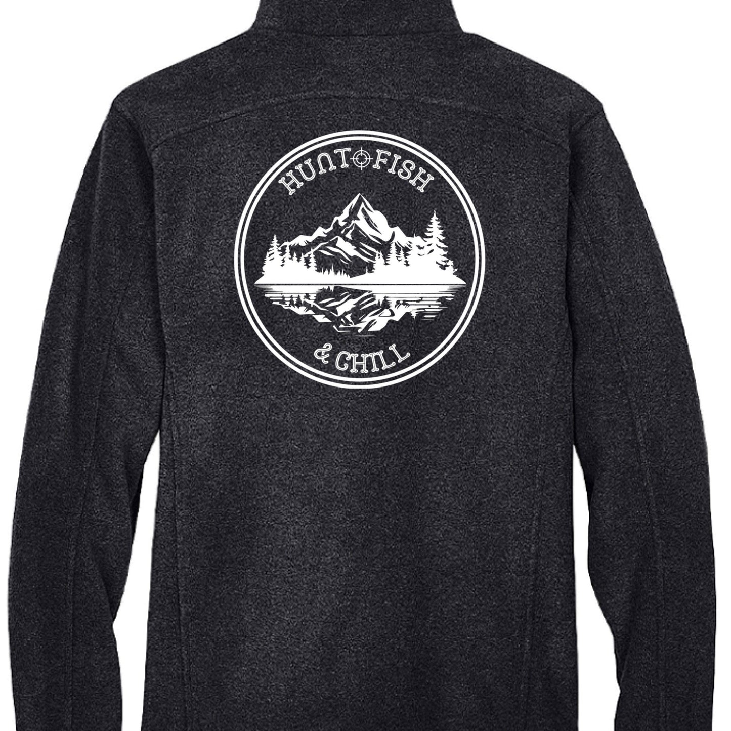 Hunt Fish Chill Tall Fleece Jacket – Warm Anti - Pill Zip - Up | Big & Tall Outdoor Apparel – HEATHER CHARCOAL Outerwear for Apparel (2 view)
