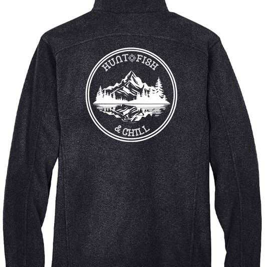 Hunt Fish Chill Tall Fleece Jacket – Warm Anti - Pill Zip - Up | Big & Tall Outdoor Apparel – HEATHER CHARCOAL Outerwear for Apparel (2 view)