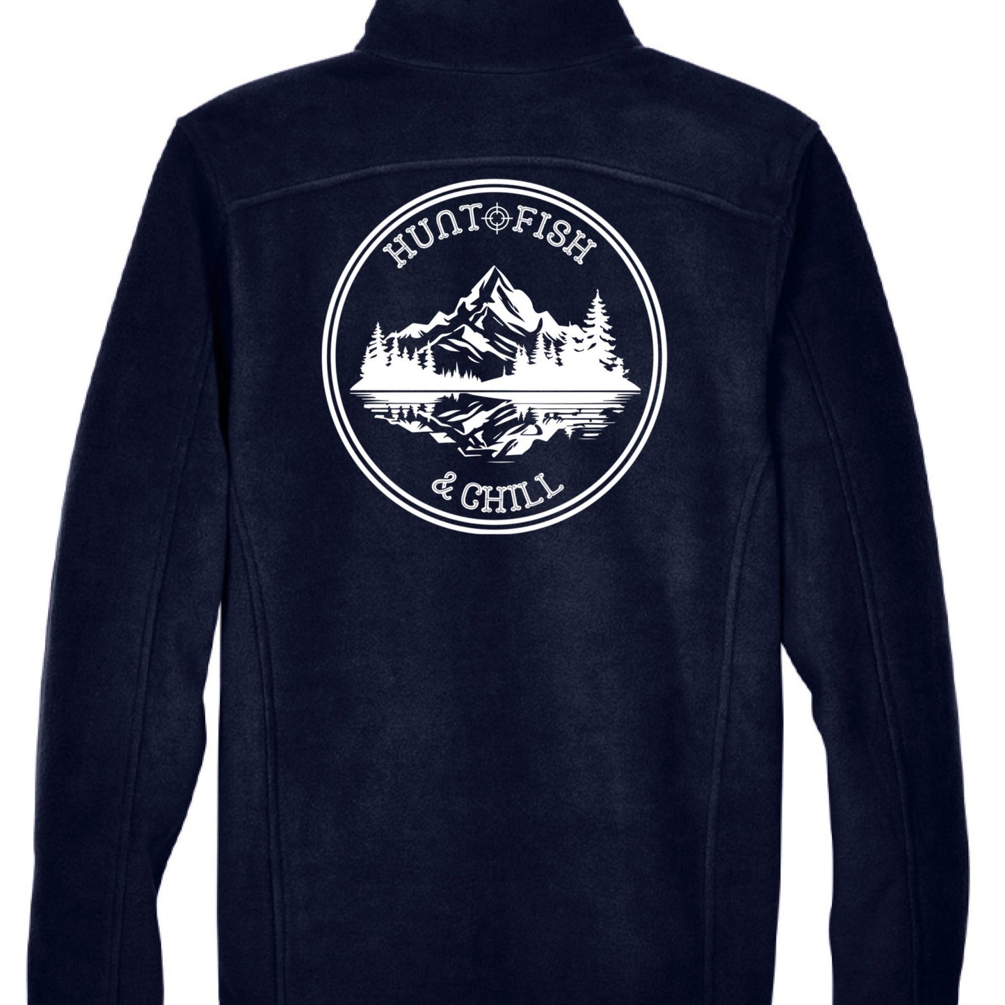 Hunt Fish Chill Tall Fleece Jacket – Warm Anti - Pill Zip - Up | Big & Tall Outdoor Apparel – CLASSIC NAVY Outerwear for Apparel (4 view)