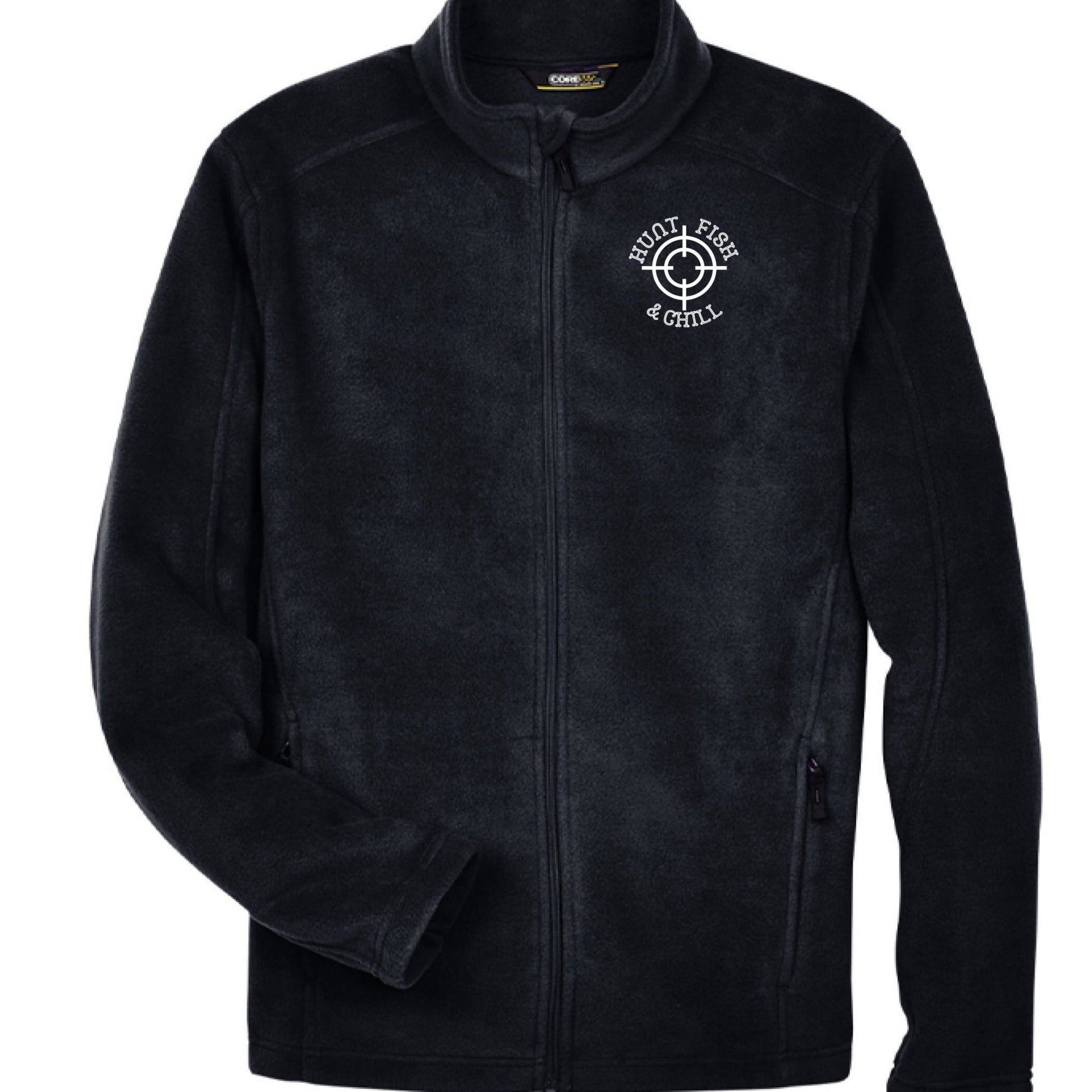 Hunt Fish Chill Tall Fleece Jacket – Warm Anti - Pill Zip - Up | Big & Tall Outdoor Apparel – BLACK Outerwear for Apparel (5 view)