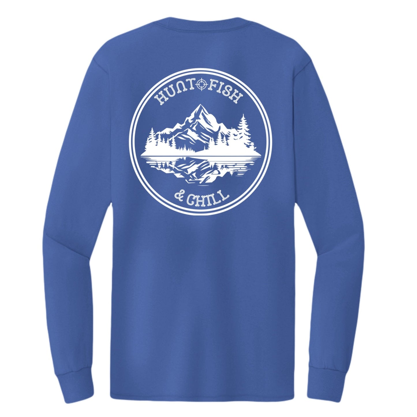 Hunt Fish Chill Tall Long Sleeve Tee – Back Design Outdoor Shirt | Big & Tall Fishing & Hunting Apparel – Royal T-Shirt for Apparel (15 view)