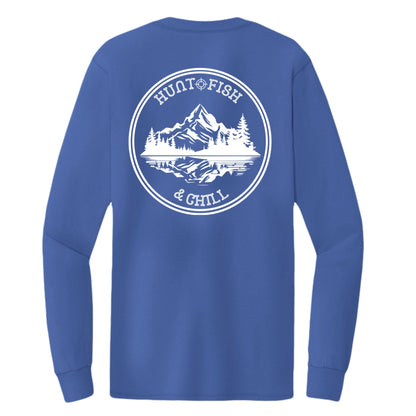 Hunt Fish Chill Tall Long Sleeve Tee – Back Design Outdoor Shirt | Big & Tall Fishing & Hunting Apparel – Royal T-Shirt for Apparel (15 view)