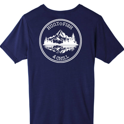 Hunt Fish Chill Tall Performance Tee – ChromaSoft™ Moisture - Wicking Shirt | Big & Tall Outdoor Apparel – CLASSIC NAVY T-Shirt for active fit tall tee (6 view)