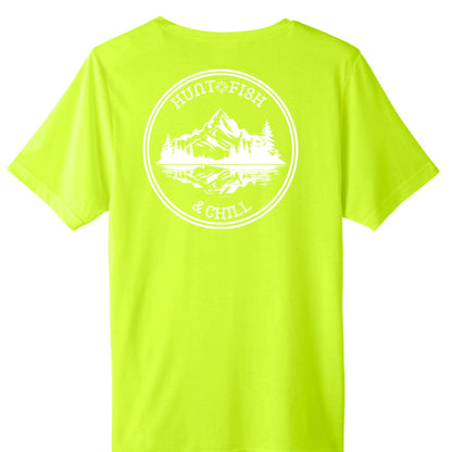 Hunt Fish Chill Tall Performance Tee – ChromaSoft™ Moisture - Wicking Shirt | Big & Tall Outdoor Apparel – SAFETY YELLOW T-Shirt for active fit tall tee (4 view)