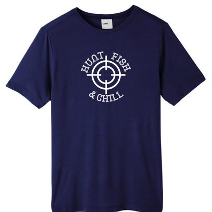 Hunt Fish Chill Tall Performance Tee – ChromaSoft™ Moisture - Wicking Shirt | Big & Tall Outdoor Apparel – CLASSIC NAVY T-Shirt for active fit tall tee (5 view)