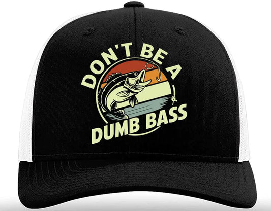 Funny Fishing Trucker Hat – Don’t Be a Dumb Bass Gift for – 1974 Black White Fishing Gear by SbrTnHomes