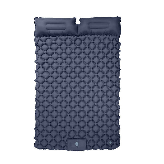 Inflatable Camping Sleeping Pad — Built - In Pillow & Pump | Single & Double Sizes – Large - Navy Blue Camping Gear for backpacking (1 view)