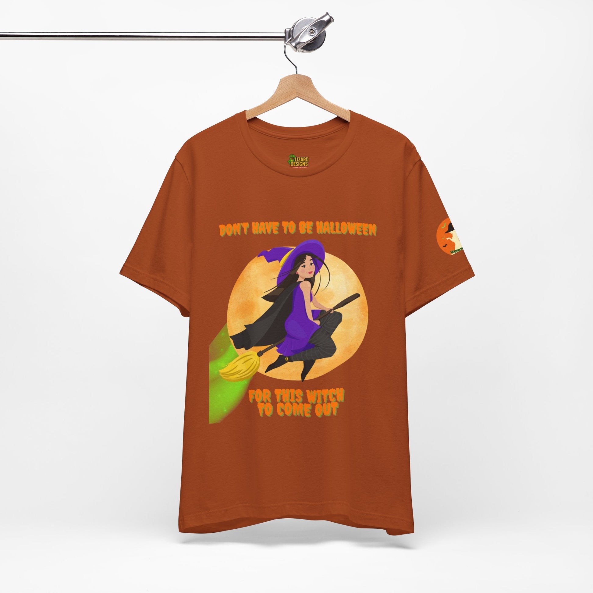 It Don’t Have to Be Halloween – Sassy Flying Witch Tee | Funny Women’s Graphic Shirt – Autumn T-Shirt for bold graphic tee (15 view)