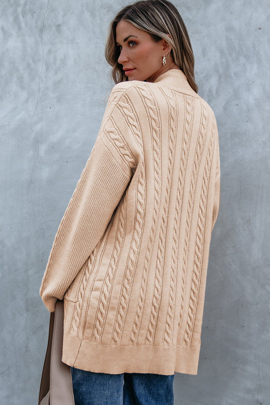 Jade Oversize Chunky Cable Knit Midi - length Cardigan – Parchment Sweaters & Cardigans/Cardigans for Shopify Collective (2 view)