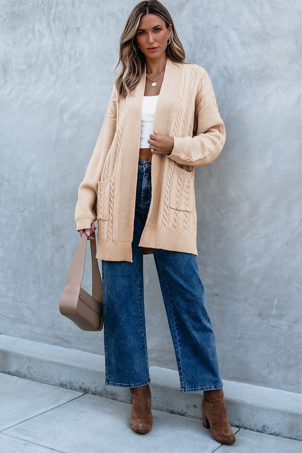Jade Oversize Chunky Cable Knit Midi - length Cardigan – Parchment Sweaters & Cardigans/Cardigans for Shopify Collective (6 view)