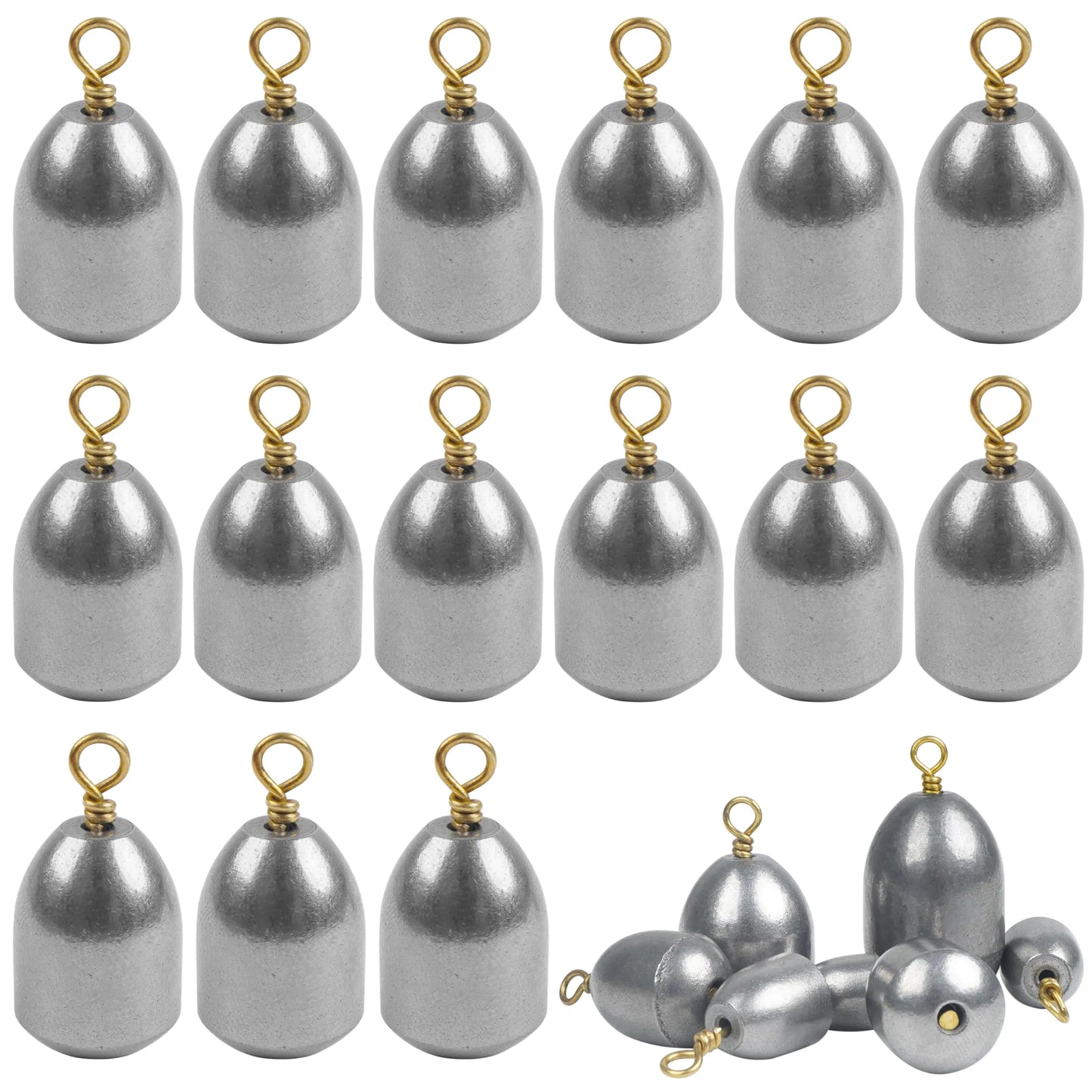 Fishing Sinkers Weights Kit – 105 Piece Iron Drop Shot Set – 1/8oz-15pcs Fishing Gear by SbrTnHomes