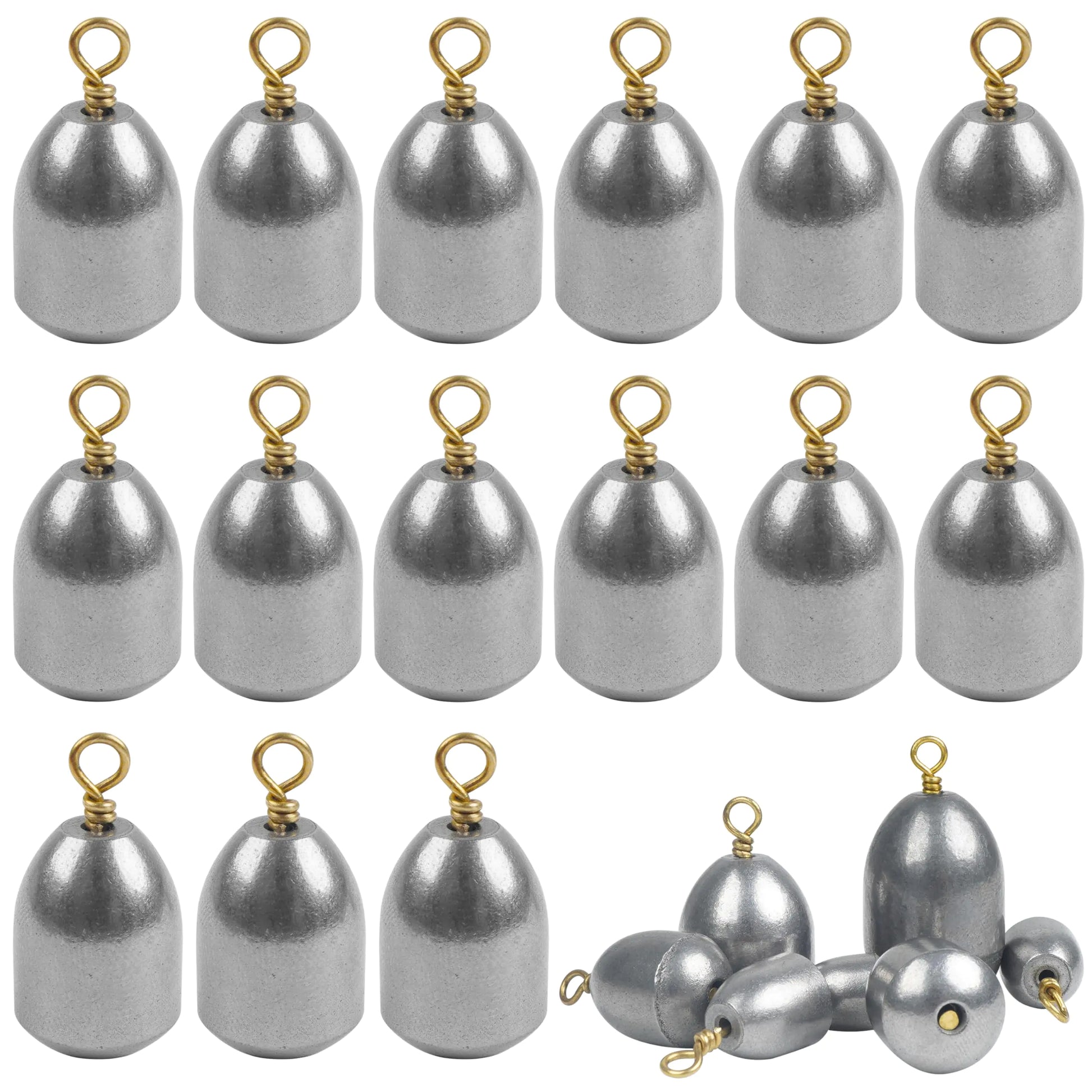 Fishing Sinkers Weights Kit – 105 Piece Iron Drop Shot Set – 1/8oz-15pcs Fishing Gear by SbrTnHomes