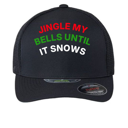 Jingle My Bells Hat – Funny Christmas Trucker Cap | Holiday Party Apparel – Black Hats for Apparel (6 view)