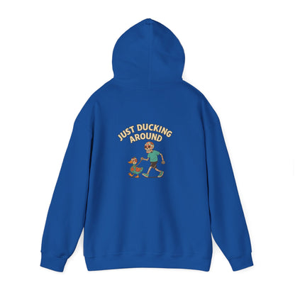 Just Ducking Around – Día de los Muertos Skeleton & Duck | Funny Graphic Hoodie – S Hoodie by Printify