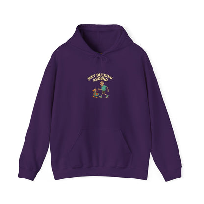Just Ducking Around – Día de los Muertos Skeleton & Duck | Funny Graphic Hoodie – S Hoodie by Printify