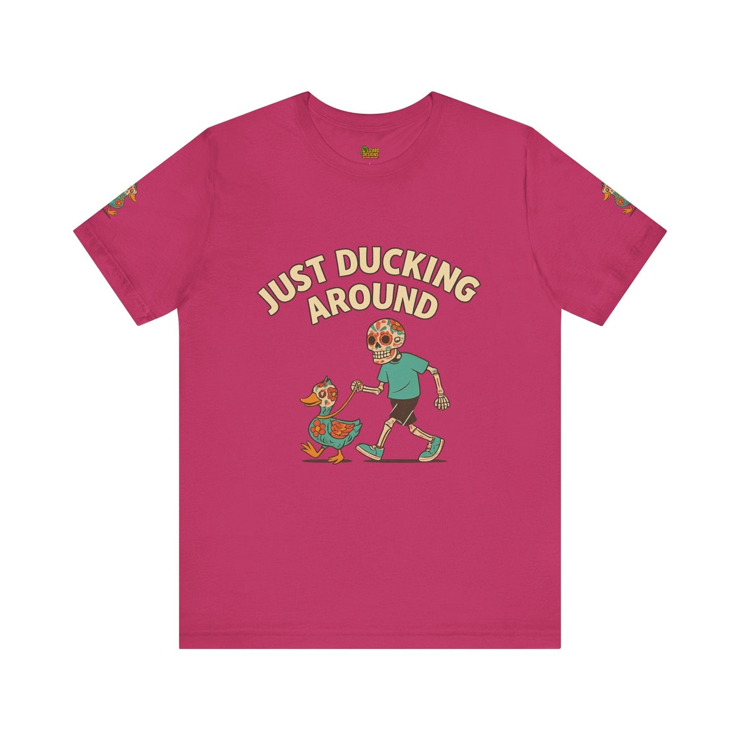 Just Ducking Around – Día de los Muertos Skeleton & Duck Tee | Funny Graphic Shirt – Berry T-Shirt for cartoon graphic tee (26 view)