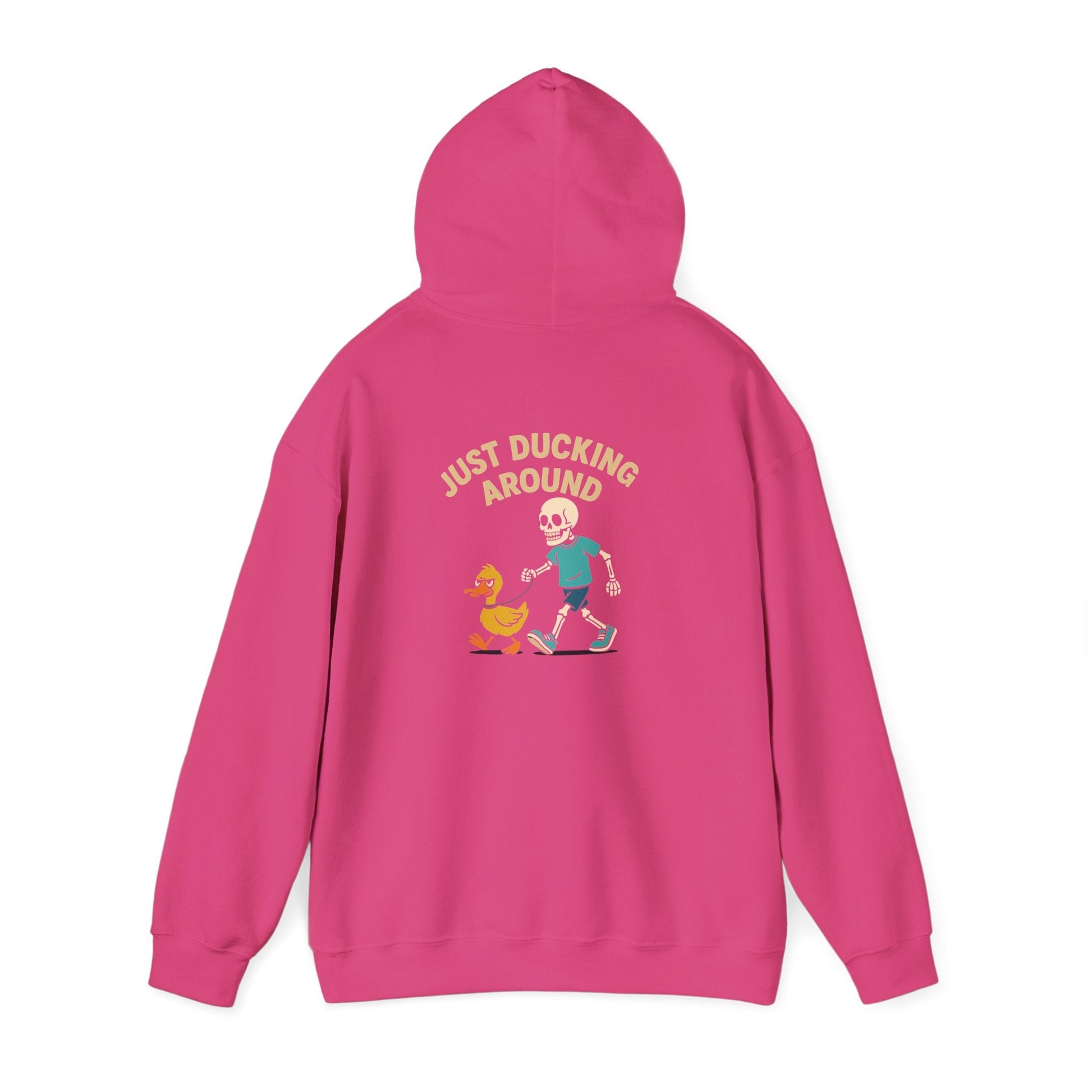 Just Ducking Around – Funny Skeleton Walking Duck | Funny Graphic Hoodie – S Hoodie by Printify