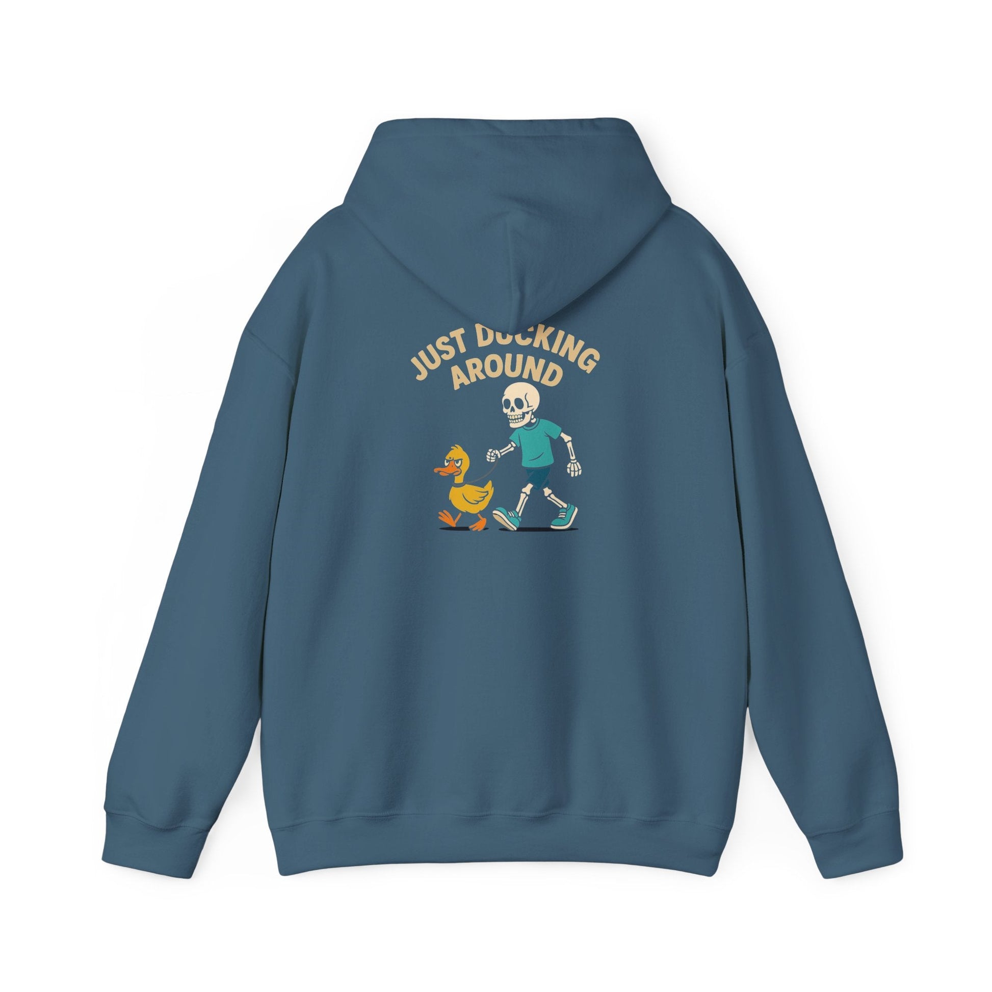 Just Ducking Around – Funny Skeleton Walking Duck | Funny Graphic Hoodie – S Hoodie by Printify