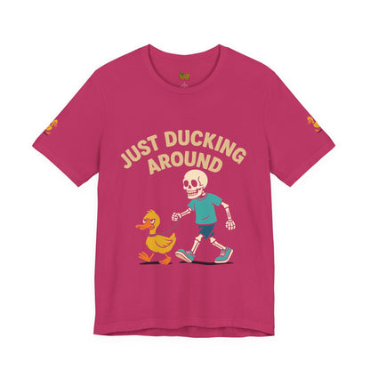 Just Ducking Around – Funny Skeleton Walking Duck Shirt | Bold Humor Tee – Berry T-Shirt for Best Sellers (30 view)
