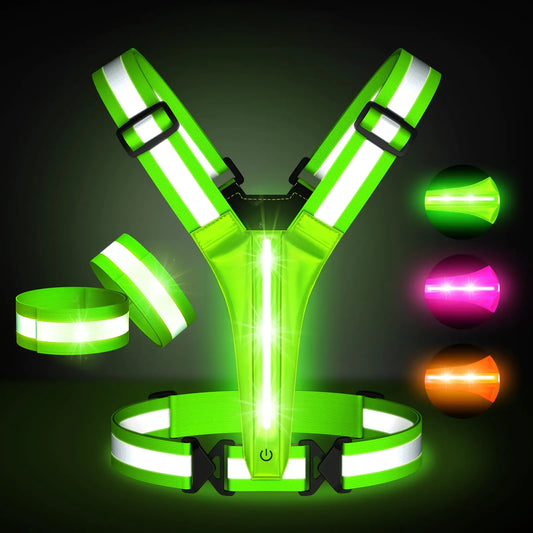 Led Running Vest | Shop Sbrtn Homes – Green Accessories for cycling safety (1 view)