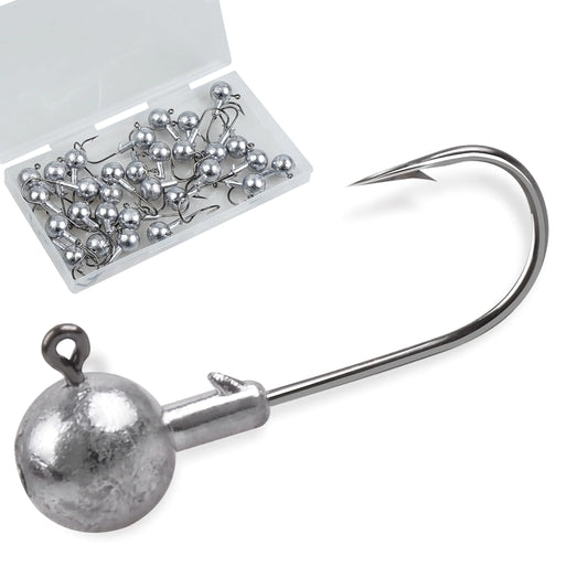 Unpainted Jig Heads – Sharp Round Ball Hooks for Bass, – 3/4oz_20pcs Fishing Gear by SbrTnHomes