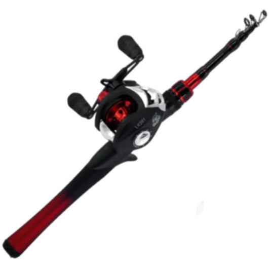 Kilitn Baitcasting Combo – 5' Telescopic Fiberglass Rod with Left-Handed Reel & Full Kit | Medium-Heavy Power for Bass, Catfish & More – Left Fishing Gear by SbrTnHomes