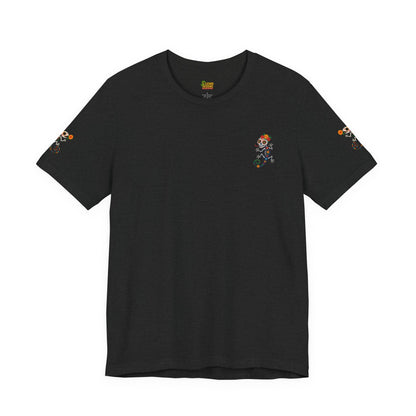 La Lagartija Viva – Sugar Skull Lizard Tee with Day of the Dead Vibes | Unisex Halloween Shirt – Oxblood Black T-Shirt for artsy apparel (19 view)