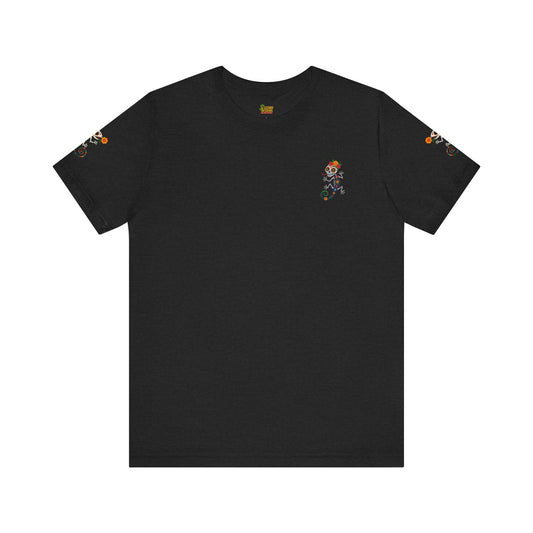 La Lagartija Viva – Sugar Skull Lizard Tee with Day of the Dead Vibes | Unisex Halloween Shirt – Solid Black Blend T-Shirt for artsy apparel (2 view)