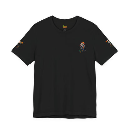 La Lagartija Viva – Sugar Skull Lizard Tee with Day of the Dead Vibes | Unisex Halloween Shirt – Oxblood Black T-Shirt for artsy apparel (13 view)
