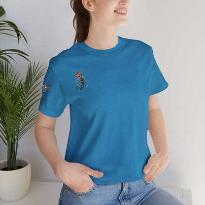 La Lagartija Viva – Sugar Skull Lizard Tee with Day of the Dead Vibes | Unisex Halloween Shirt – Aqua T-Shirt for artsy apparel (28 view)