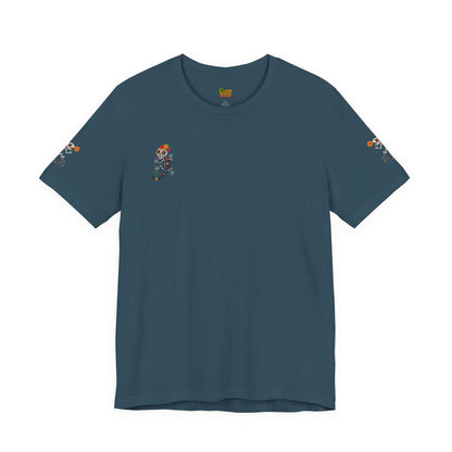 La Lagartija Viva – Sugar Skull Lizard Tee with Day of the Dead Vibes | Unisex Halloween Shirt – Deep Teal T-Shirt for artsy apparel (45 view)