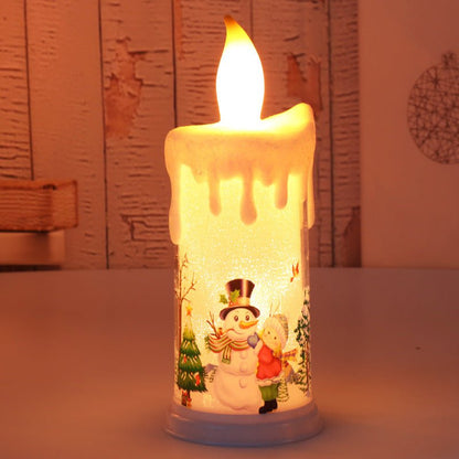 LED Christmas Candle Light – Santa & Snowman Simulation Flame Décor | Holiday Night Light – Type B Christmas Snowman Candle for christmas (9 view)