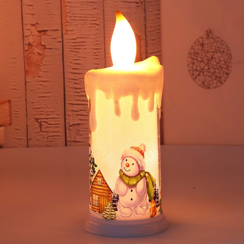 LED Christmas Candle Light – Santa & Snowman Simulation Flame Décor | Holiday Night Light – Type A Christmas Snowman Candle for christmas (7 view)