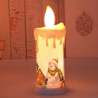 LED Christmas Candle Light – Santa & Snowman Simulation Flame Décor | Holiday Night Light – Type A Christmas Snowman Candle for christmas (7 view)