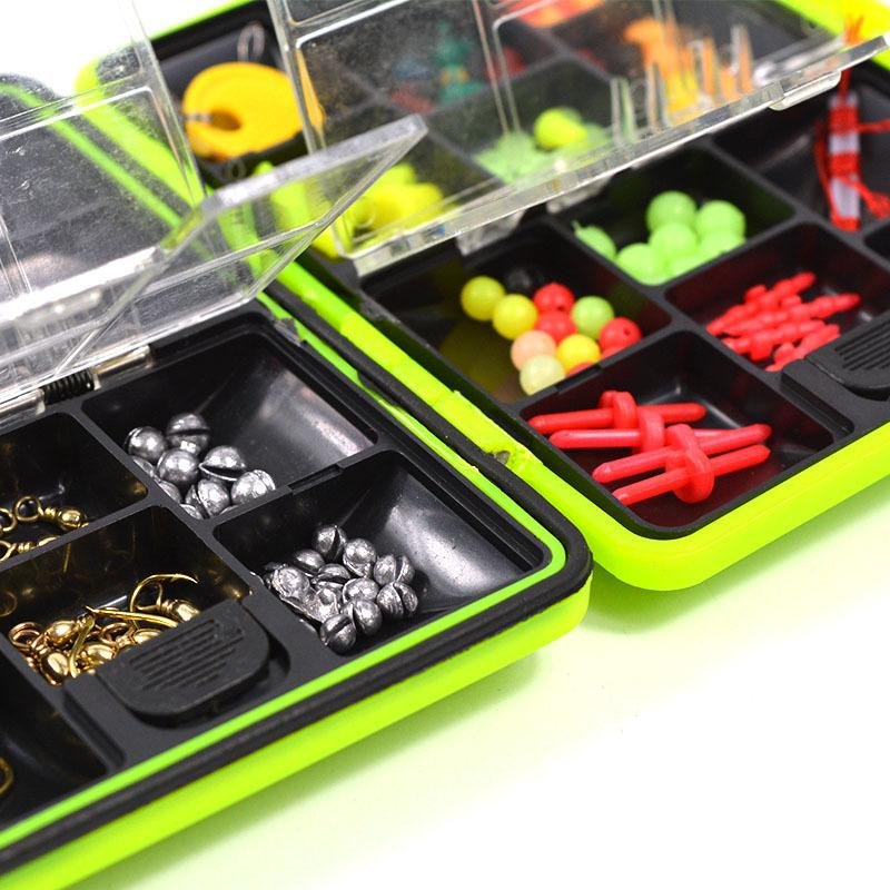 LEO 100 - Piece Fly Fishing Tackle Box (Hooks, Swivels) – green Fishing Gear for 100pcs (5 view)