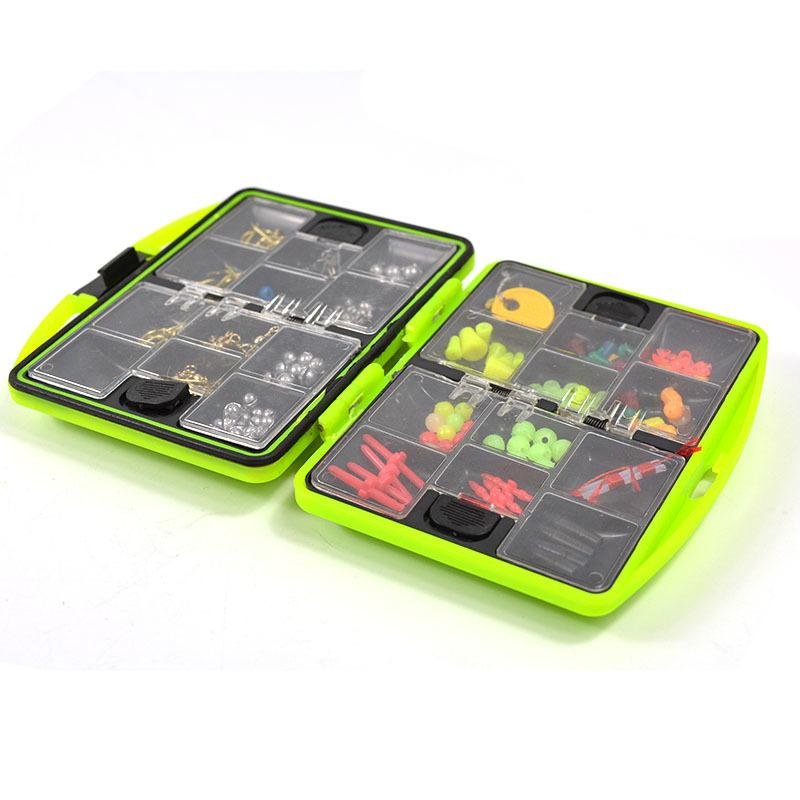 LEO 100 - Piece Fly Fishing Tackle Box (Hooks, Swivels) – green Fishing Gear for 100pcs (6 view)