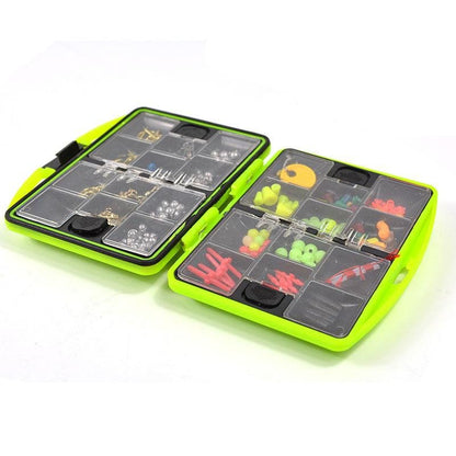 LEO 100 - Piece Fly Fishing Tackle Box (Hooks, Swivels) – green Fishing Gear for 100pcs (6 view)